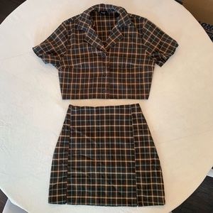 Brandy Melville (John Galt) Two Piece Plaid Set